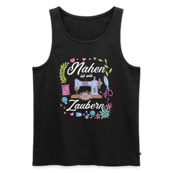 Nähen Ist Wie Zaubern Nähmaschine Näher Schneider - Männer Premium Bio Tank Top - Schwarz - Vorne - AI Model Male 178 light (178cm)