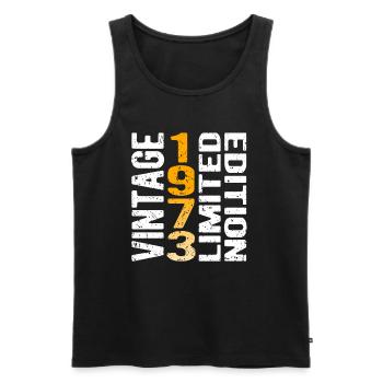 Vintage 1973 limited edition vintage year of birth - Men's Premium Organic Tank Top - black - Front - Michal (187cm)