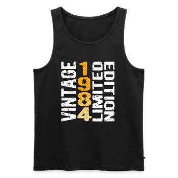 Vintage 1984 limited edition vintage year of birth - Men's Premium Organic Tank Top - black - Front - Michal (187cm)