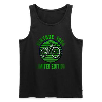 Vintage 1994 30 Birthday Retro Bike Cyclist - Men's Premium Organic Tank Top - black - Front - Michal (187cm)
