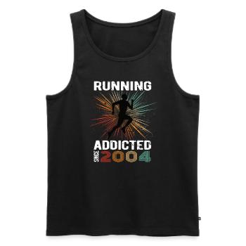 Running Vintage Running Addicted runner jogger 2004 - Débardeur bio Premium Homme - noir - Devant - Michal (187cm)