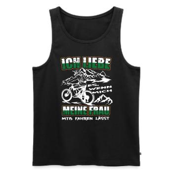 Ich Liebe meine Frau MTB Mountainbike Fahrrad Rad - Männer Premium Bio Tank Top - Schwarz - Vorne - AI Model Male 178 light (178cm)