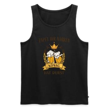 Zapft ihr Narren, der König hat Durst - Männer Premium Bio Tank Top - Schwarz - Vorne - AI Model Male 178 light (178cm)