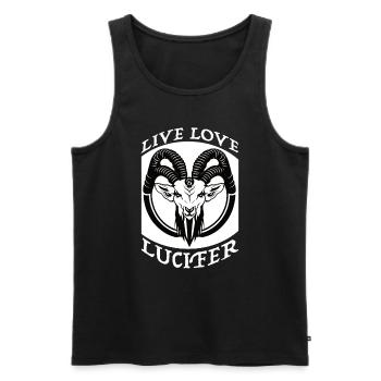 Occult Demon Lucifer goat gift idea - Men's Premium Organic Tank Top - black - Front - AI Model Male 178 light (178cm)