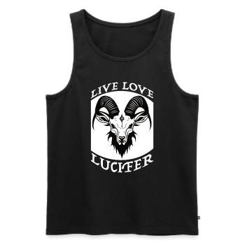Occult Demon Lucifer goat gift idea - Men's Premium Organic Tank Top - black - Front - AI Model Male 178 light (178cm)