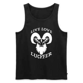Occult Demon Lucifer goat gift idea - Men's Premium Organic Tank Top - black - Front - AI Model Male 178 light (178cm)
