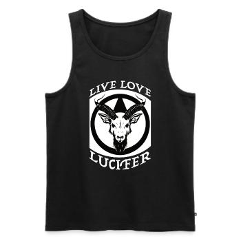 Occult Demon Lucifer goat gift idea - Men's Premium Organic Tank Top - black - Front - AI Model Male 178 light (178cm)