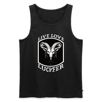Occult Demon Lucifer goat gift idea - Men's Premium Organic Tank Top - black - Front - AI Model Male 178 light (178cm)