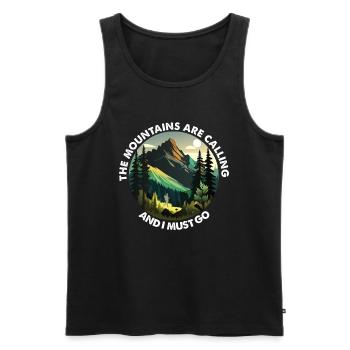 Camping campfire saying - Men's Premium Organic Tank Top - black - Front - AI Model Male 178 light (178cm)