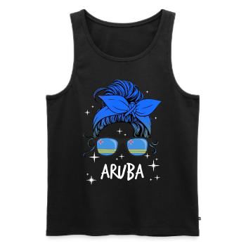 Aruba - Männer Premium Bio Tank Top - Schwarz - Vorne - AI Model Male 178 light (178cm)