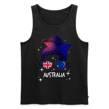 Australien - Männer Premium Bio Tank Top - Schwarz - Vorne - AI Model Male 178 light (178cm)