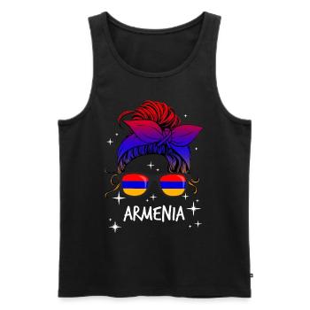 Armenien - Männer Premium Bio Tank Top - Schwarz - Vorne - Michal (187cm)