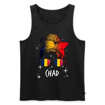 Chad - Men's Premium Organic Tank Top - black - Front - AI Model Male 178 light (178cm)