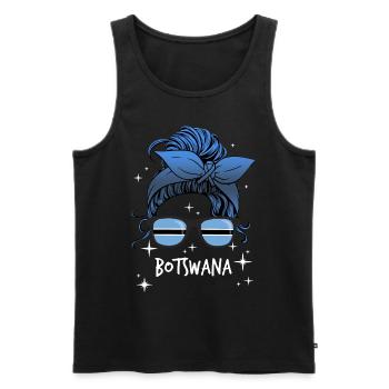 Botswana - Men's Premium Organic Tank Top - black - Front - AI Model Male 178 light (178cm)