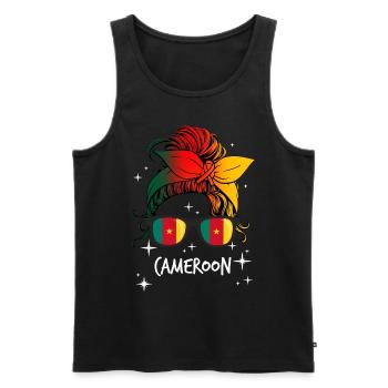 Kamerun - Männer Premium Bio Tank Top - Schwarz - Vorne - AI Model Male 178 light (178cm)