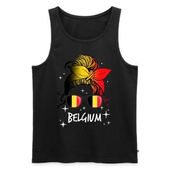Belgien - Männer Premium Bio Tank Top - Schwarz - Vorne - AI Model Male 178 light (178cm)
