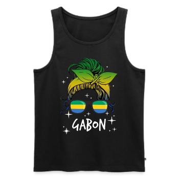 Gabon - Men's Premium Organic Tank Top - black - Front - AI Model Male 178 light (178cm)