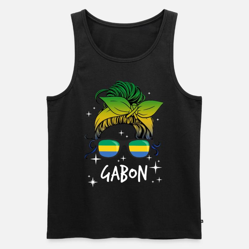 Gabun - Männer Premium Bio Tank Top - Schwarz