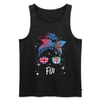 Fidschi - Männer Premium Bio Tank Top - Schwarz - Vorne - AI Model Male 178 light (178cm)