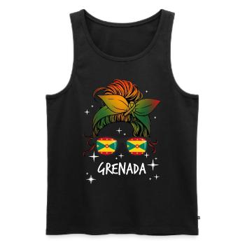 Grenada - Men's Premium Organic Tank Top - black - Front - AI Model Male 178 light (178cm)