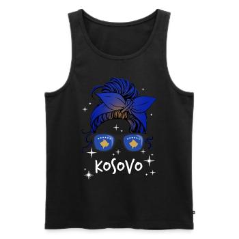 Kosovo (en anglais) - Débardeur bio Premium Homme - noir - Devant - AI Model Male 178 light (178cm)