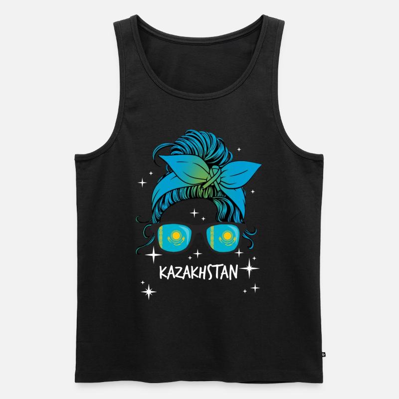 Kasachstan - Männer Premium Bio Tank Top - Schwarz