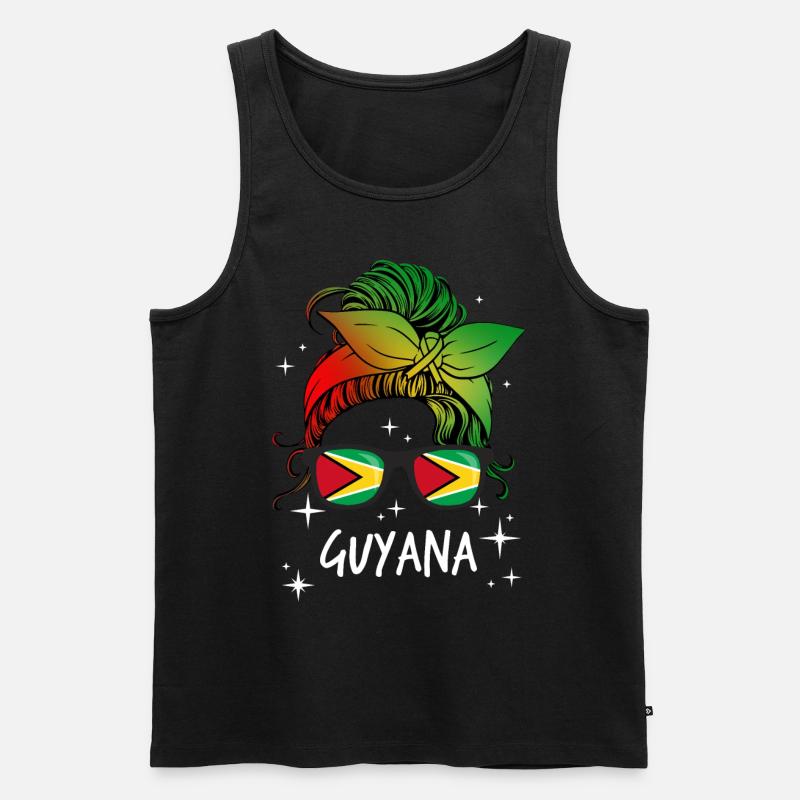 Guyana - Männer Premium Bio Tank Top - Schwarz