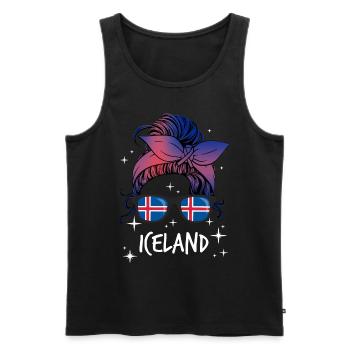 Iceland - Men's Premium Organic Tank Top - black - Front - Michal (187cm)