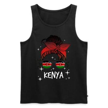 Kenia - Männer Premium Bio Tank Top - Schwarz - Vorne - AI Model Male 178 light (178cm)