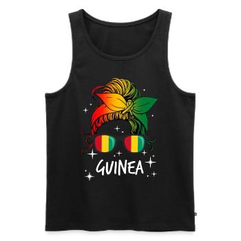 Guinée - Débardeur bio Premium Homme - noir - Devant - AI Model Male 178 light (178cm)