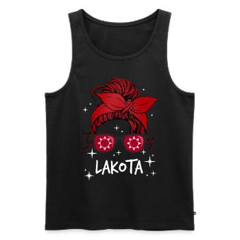 Lakota - Men's Premium Organic Tank Top - black - Front - Michal (187cm)