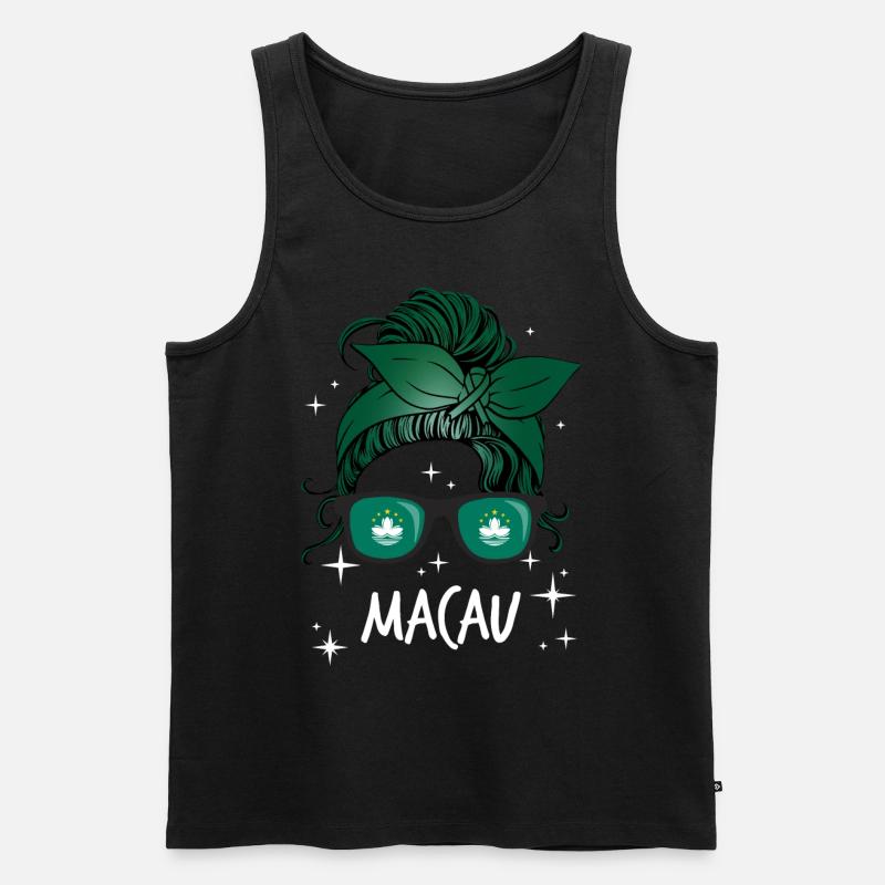 Macau - Männer Premium Bio Tank Top - Schwarz