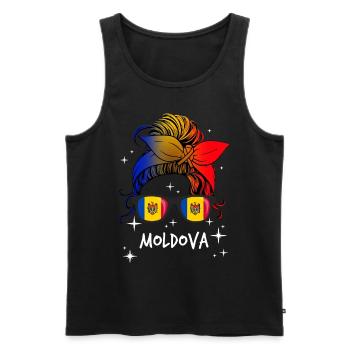Moldavie - Débardeur bio Premium Homme - noir - Devant - Michal (187cm)