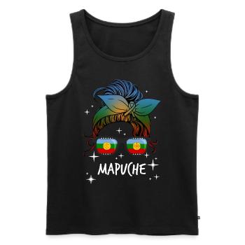 Mapuche - Männer Premium Bio Tank Top - Schwarz - Vorne - AI Model Male 178 light (178cm)