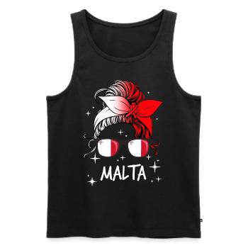 Malta - Men's Premium Organic Tank Top - black - Front - AI Model Male 178 light (178cm)
