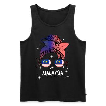 Malaysia - Männer Premium Bio Tank Top - Schwarz - Vorne - AI Model Male 178 light (178cm)