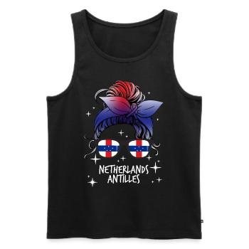 Netherlands Antilles - Men's Premium Organic Tank Top - black - Front - AI Model Male 178 light (178cm)