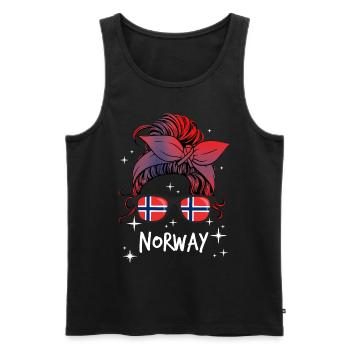 Norvège - Débardeur bio Premium Homme - noir - Devant - AI Model Male 178 light (178cm)