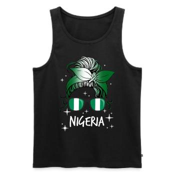 Nigeria - Männer Premium Bio Tank Top - Schwarz - Vorne - AI Model Male 178 light (178cm)