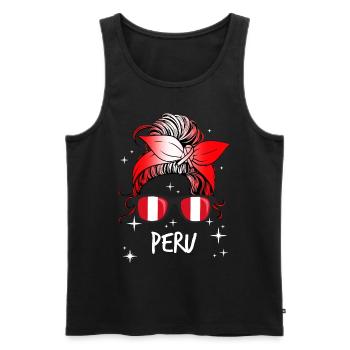 Peru - Men's Premium Organic Tank Top - black - Front - AI Model Male 178 light (178cm)