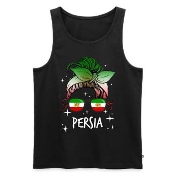 Perse - Débardeur bio Premium Homme - noir - Devant - AI Model Male 178 light (178cm)