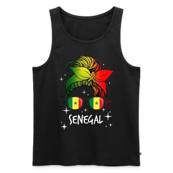 Senegal - Men's Premium Organic Tank Top - black - Front - AI Model Male 178 light (178cm)