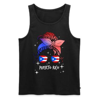 Puerto Rico - Men's Premium Organic Tank Top - black - Front - AI Model Male 178 light (178cm)