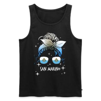 San Marino - Men's Premium Organic Tank Top - black - Front - AI Model Male 178 light (178cm)