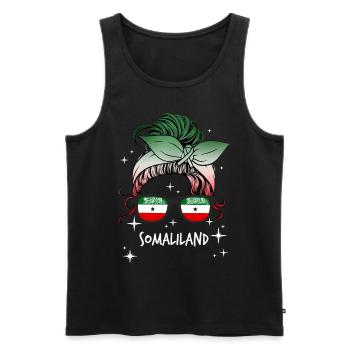 Somaliland - Men's Premium Organic Tank Top - black - Front - AI Model Male 178 light (178cm)