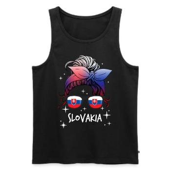 Slowakei - Männer Premium Bio Tank Top - Schwarz - Vorne - AI Model Male 178 light (178cm)