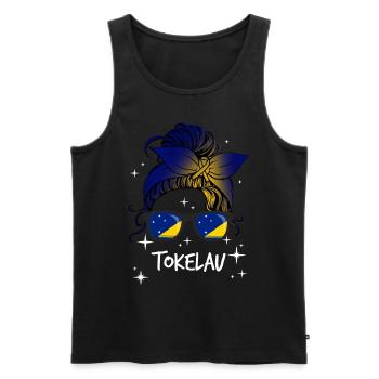 Tokelau - Men's Premium Organic Tank Top - black - Front - AI Model Male 178 light (178cm)