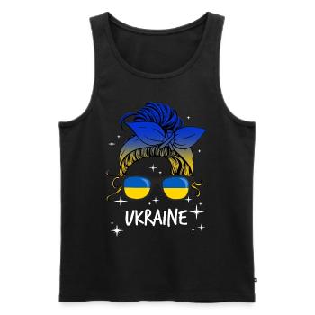 Ukraine - Men's Premium Organic Tank Top - black - Front - AI Model Male 178 light (178cm)