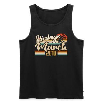 Birthday Gift March 2010 Gift March 2010 - Men's Premium Organic Tank Top - black - Front - AI Model Male 178 light (178cm)