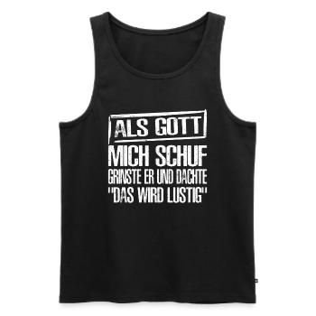 Lustig Spruch Geschenkidee - Männer Premium Bio Tank Top - Schwarz - Vorne - Michal (187cm)